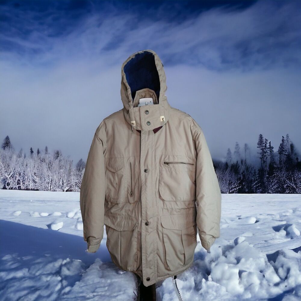 Pacific Trail Men’s Beige Hooded Outdoor Jacket M Softshell Parka Flaws Noted